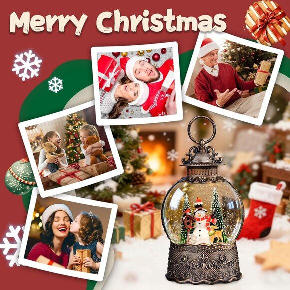 Christmas Snow Globes Lantern, Snowman and Christmas Tree Decorations Gift - Picture 5 of 6
